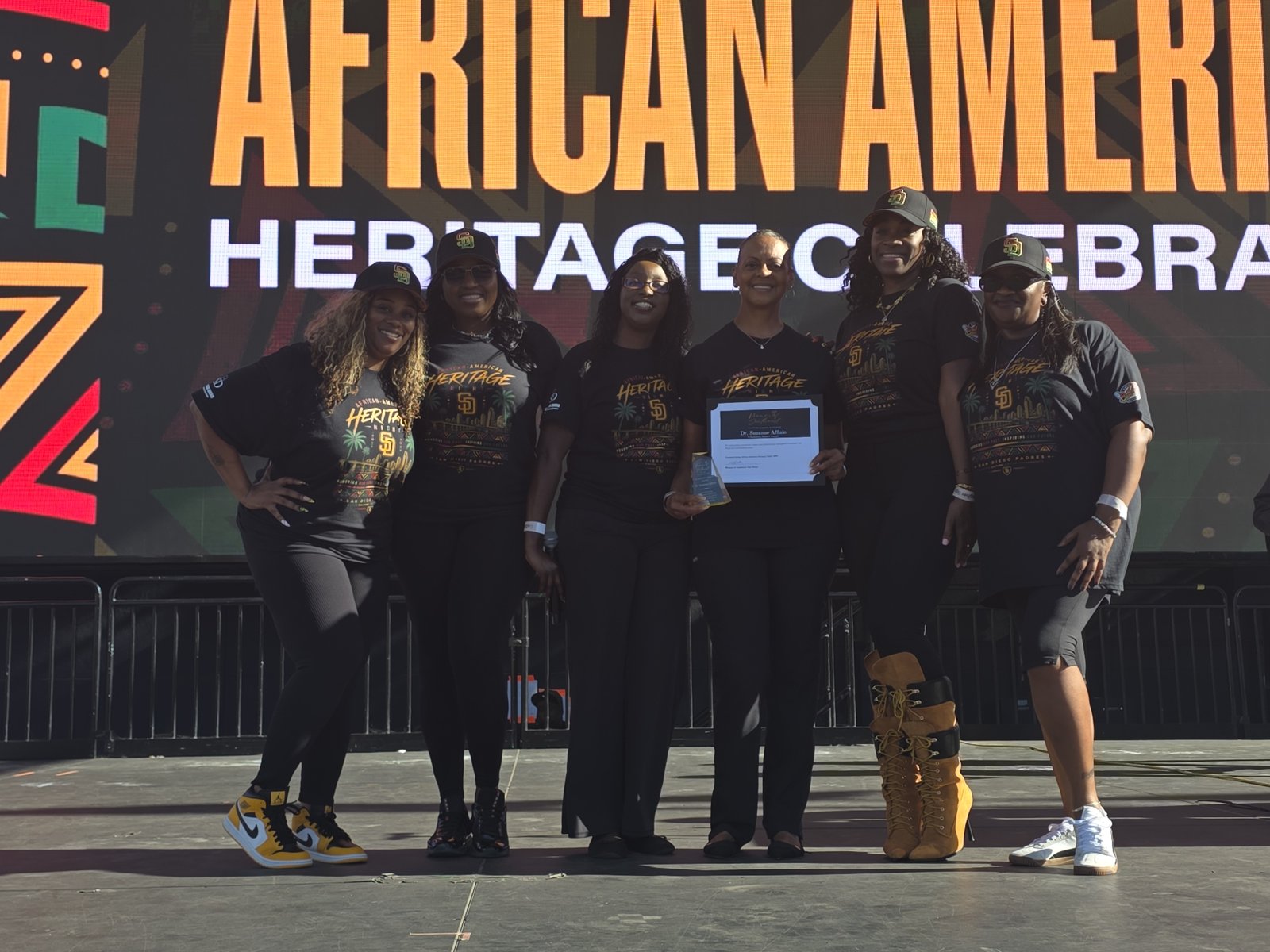 Women of Southeast leadership team on stage at African American Heritage Night
