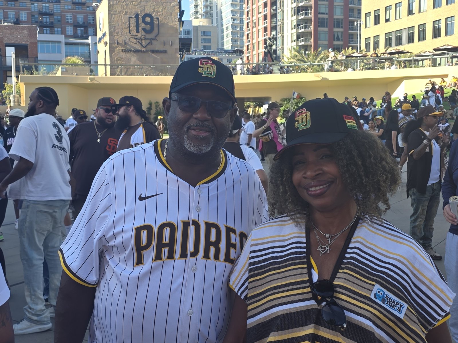 Community members in Padres gear at African American Heritage Night